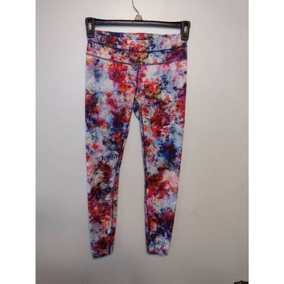 Athleta Size S Hypersonic Sonar Tight Legging Colorful Watercolor Print - Picture 1 of 3
